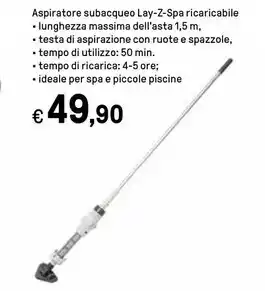 Aspiratore subacqueo lay-z-spa ricaricabile
