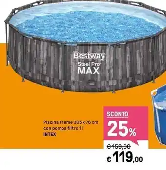 Bestway piscina frame 305 x 76 cm con pompa filtro 1 l