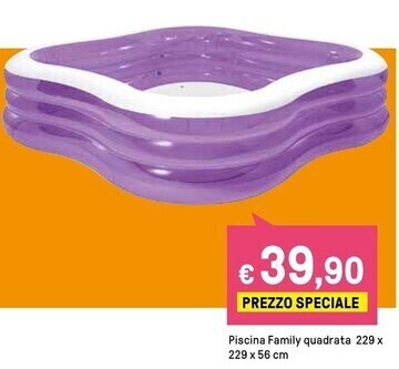 Iper La Grande Piscina family quadrata 229 x 229 x 56 cm offerta