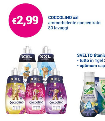 Acqua & Sapone Coccolino xxl ammorbidente concentrato 80 lavaggi offerta