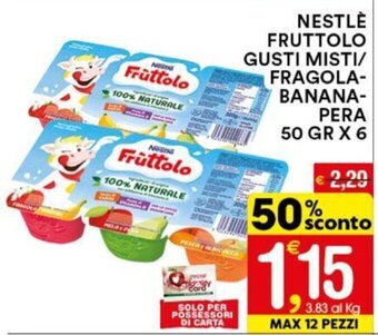 NESTLÈ FRUTTOLO GUSTI MISTI/ FRAGOLA-BANANA- PERA 50 GR X 6