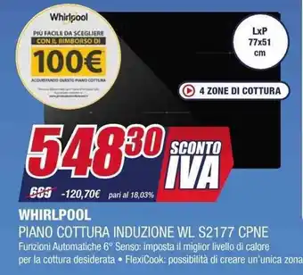 WHIRLPOOL PIANO COTTURA INDUZIONE WL S2177 CPNE