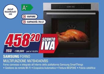 Trony SAMSUNG FORNO MULTIFUNZIONE NV7B4040VBS offerta