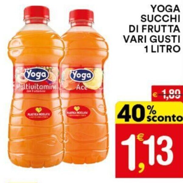 Gecop YOGA SUCCHI DI FRUTTA VARI GUSTI 1 LITRO offerta