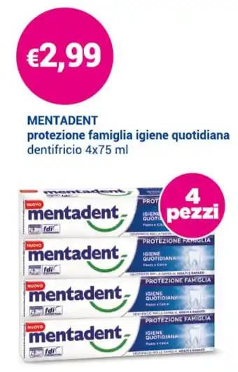 Acqua & Sapone Mentadent Protezzione famiglia igiene quotidiana 4x75ml offerta