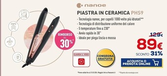 Euronics Panasonic piastra in ceramica phs9 offerta