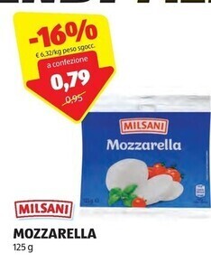 ALDI Milsani mozzarella offerta