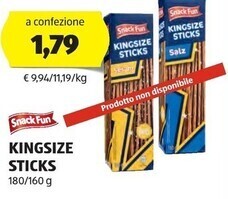 ALDI Snack fun kingsize sticks offerta