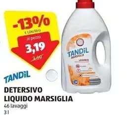 ALDI Tandil detersivo liquido marsiglia offerta
