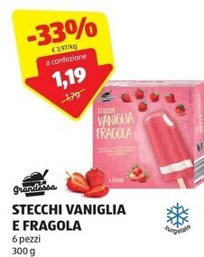 ALDI Grandessa stecchi vaniglia e fragola offerta