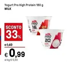 Iper La Grande Milk yogurt pro high protein offerta