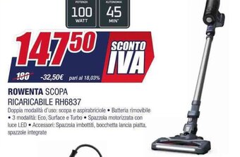 Trony ROWENTA SCOPA RICARICABILE RH6837 offerta
