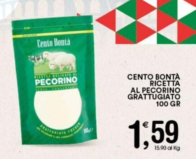 Gecop CENTO BONTÀ RICETTA AL PECORINO GRATTUGIATO 100 gr offerta