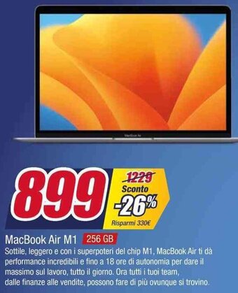 Trony MacBook Air M1 256 GB offerta