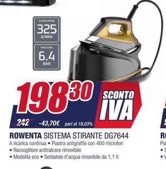 Trony ROWENTA SISTEMA STIRANTE DG7644 offerta