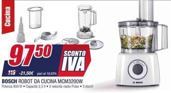Trony BOSCH ROBOT DA CUCINA MCM3200W offerta
