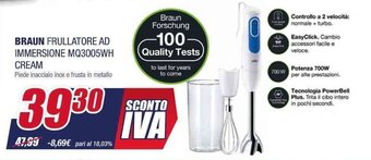 Trony BRAUN FRULLATORE AD IMMERSIONE MQ3005WH CREAM offerta