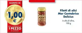 Esselunga Filetti di alici Mar Cantabrico Delicius 100 g offerta