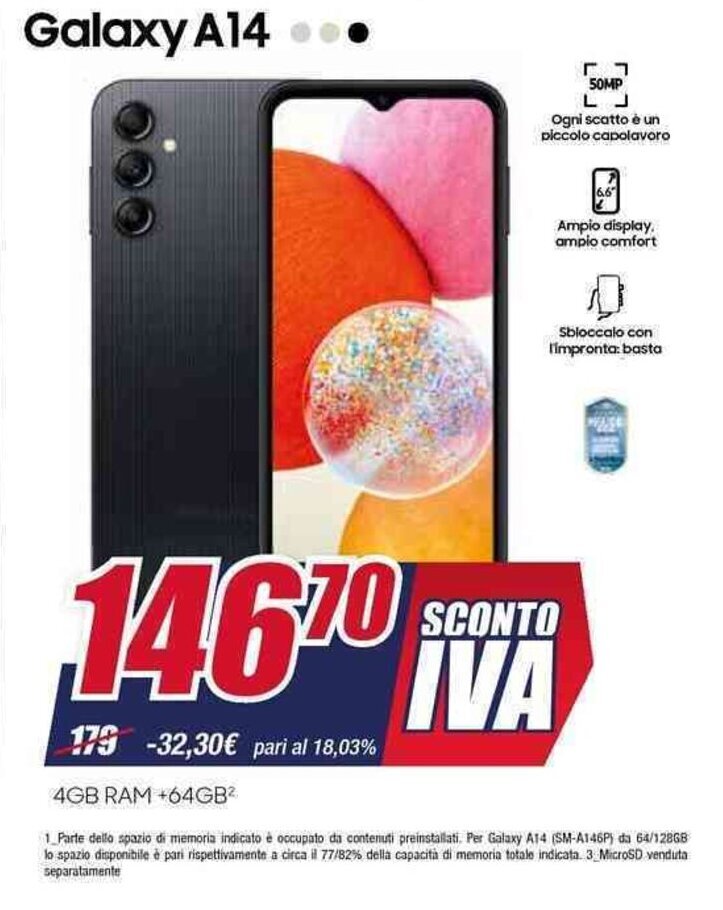 Trony Samsung Galaxy A14 offerta