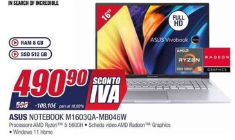 ASUS NOTEBOOK M1603QA-MB046W