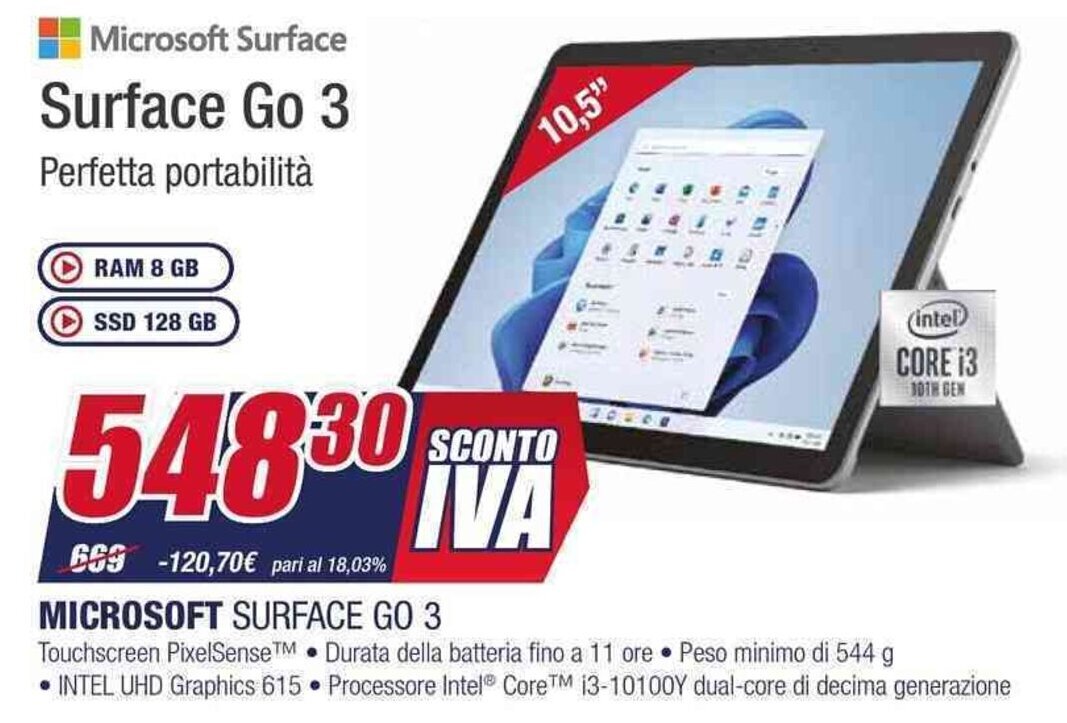 Trony MICROSOFT SURFACE GO 3 offerta