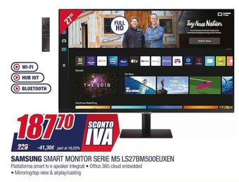 Trony SAMSUNG SMART MONITOR SERIE M5 LS27BM500EUXEN offerta