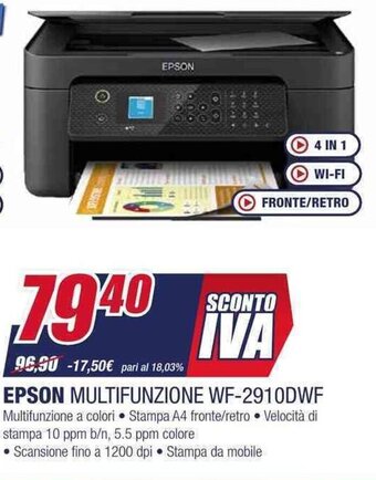 Trony EPSON MULTIFUNZIONE WF-2910DWF offerta