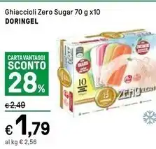 Iper La Grande Doringel ghiaccioli zero sugar offerta