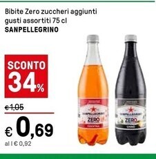 Iper La Grande San pellegrino bibite zero zuccheri aggiunti offerta