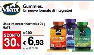 Matt linea integratori gummies