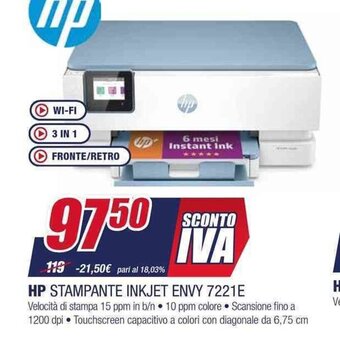 Trony HP STAMPANTE INKJET ENVY 7221E offerta