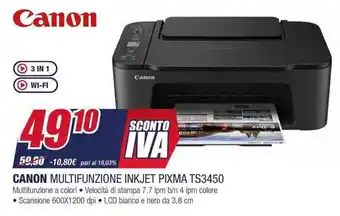 Trony CANON MULTIFUNZIONE INKJET PIXMA TS3450 offerta