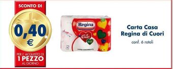 Esselunga Carta Casa Regina di Cuori conf. 6 rotoli offerta