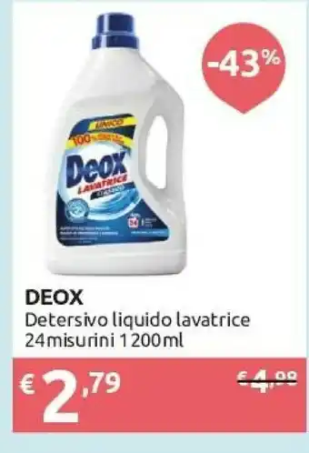Ipersoap Deox Detersivo Liquido Lavatrice 24 Misurini 1200 Ml offerta