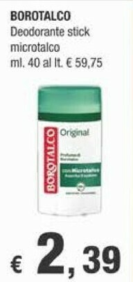 Crai Borotalco Deodorante Stick Microtalco offerta