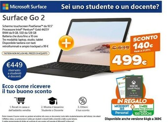 Expert Microsoft Surface Go 2 offerta