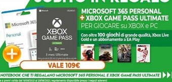 Expert Microsoft 365 Personal + Xbox Game Pass Ultimate offerta
