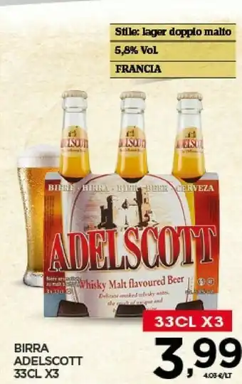 Despar Adelscott Birra Aromatizzata Al Malto Di Whisky 330 G(ml) offerta