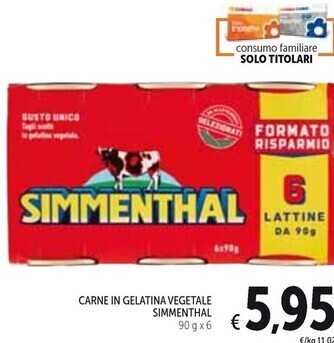 Spazio Conad Simmenthal carne in gelatina vegetale offerta