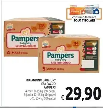Spazio Conad Pampers mutandino baby-dry esa pacco offerta
