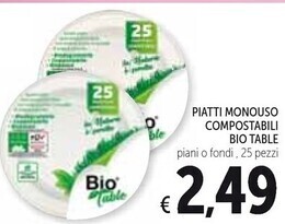 Spazio Conad Bio table piatti monouso compostabili offerta