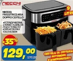Necchi nk5511 friggitrice aria doppio cestello