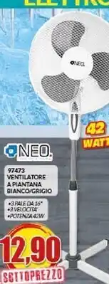 Neo 97473 ventilatore a piantana bianco / grigio