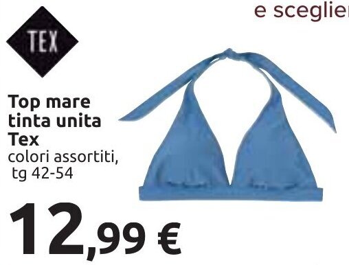 Carrefour TEX Top mare tinta unita Tex colori assortiti, tg 42-54 offerta