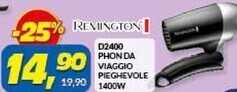 Remington d2400 phon da viaggio pieghevole 1400w