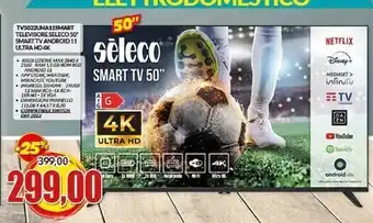 Seleco tv5022uha11smart televisore 50 smart tv android 11 ultra hd 4k