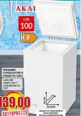 Risparmio Casa Akai congelatore a pozzetto offerta