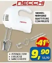 Risparmio Casa Necchi nkm01- nhm1002 sbattitore con fruste offerta