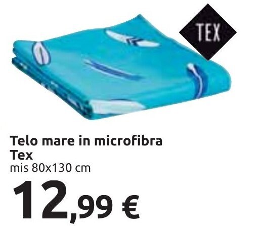 Carrefour Telo mare in microfibra Tex mis 80x130 cm offerta