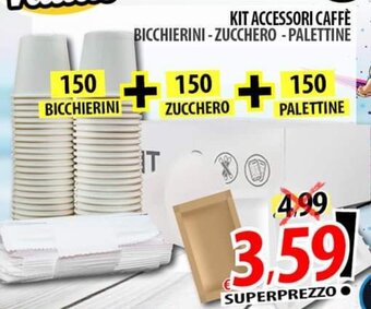 KIT ACCESSORI CAFFÈ BICCHIERINI-ZUCCHERO -PALETTINE